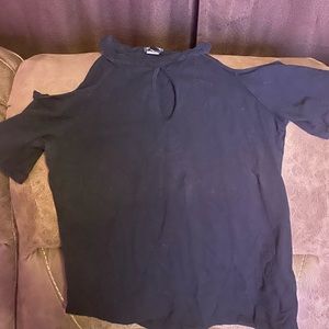 Torrid black shirt cold shoulder chest slit sixe 1